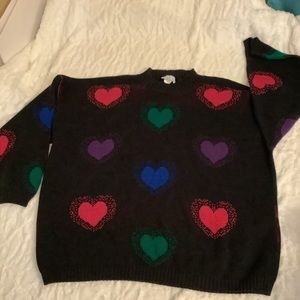 Vtg Village Fair Sweater Hearts Size XXL -AB